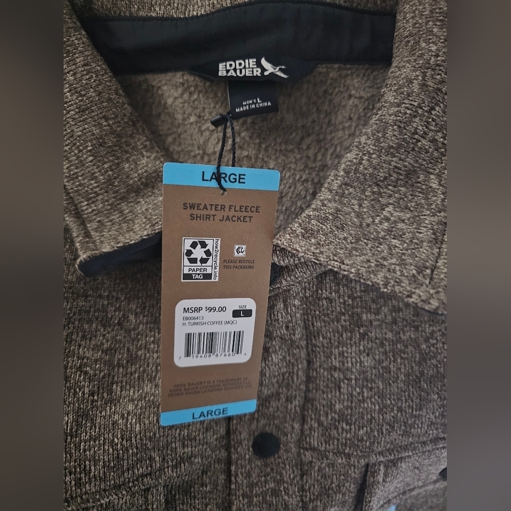Eddie Bauer Sweater Fleece Shirt Jacket​ - Picture 2 of 2